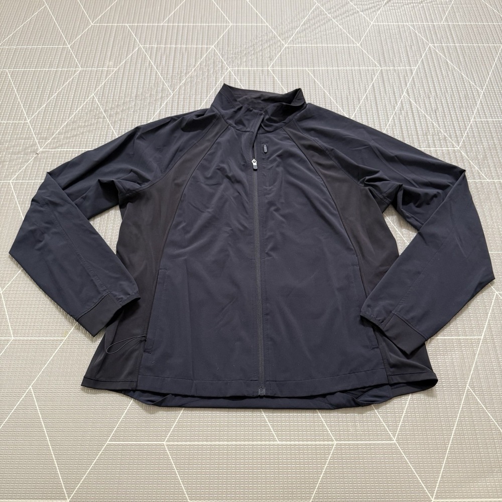 Athleta Run With It Jacket XL Black Full Zip Stretch‎ Performance